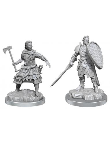 D&D Nolzur's Marvelous Miniatures Pack de 2 Miniaturas sin pintar Human Fighters