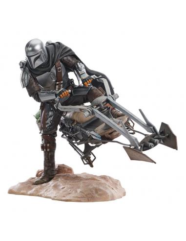 Star Wars: The Mandalorian Estatua Premier Collection 1/7 Din Djarin on Speeder Bike 23 cm