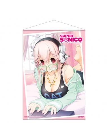 Super Sonico Póster Tela Super Sonico on her Laptop 50 x 70 cm