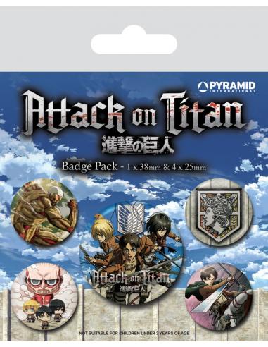 Attack on Titan Pack 5 Chapas Season 3