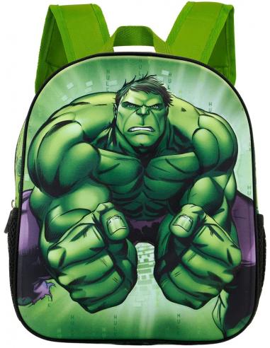 Mochila 3D Avengers Hulk 31x27x11cm.