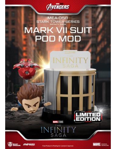 Marvel Figura Mini Egg Attack The Infinity Saga Stark Tower series Tony Stark & Mark VII suit pod mod 12 cm