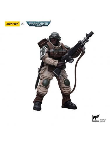 Warhammer 40k Figura 1/18 Astra Militarum Cadian Command Squad Veteran with Regimental Standard 12 cm