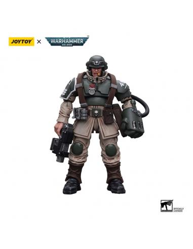 Warhammer 40k Figura 1/18 Astra Militarum Cadian Command Squad Veteran Sergeant with Power Fist 12 cm