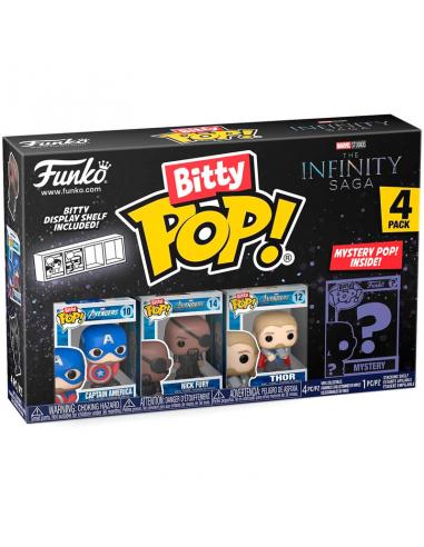 Blister 4 figuras Bitty POP Marvel The Infinity Saga Capitan America