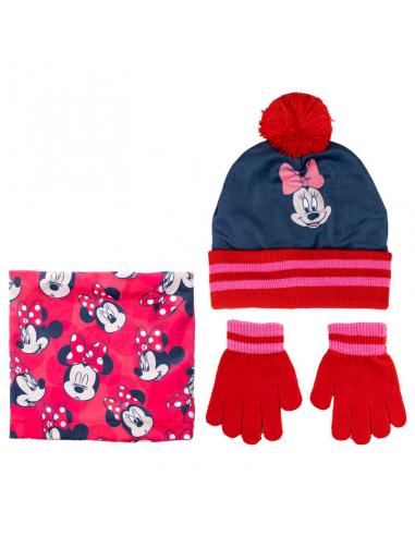 Conjunto gorro guantes braga cuello Minnie Disney