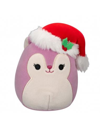 Squishmallows Peluche Allina the Plum Squirrel with Santa Hat 12 cm
