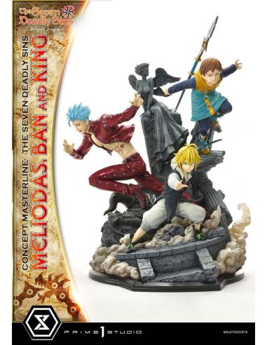 Seven Deadly Sins Concept Masterline Series Estatua Meliodas, Ban and King 55 cm