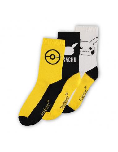 Pokemon Pack de 3 Pares de Calcetines Pikachu 43-46