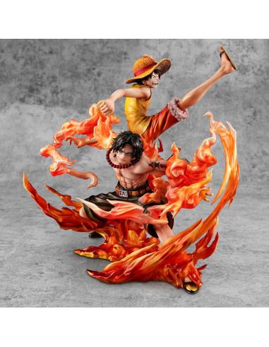 One Piece Estatua PVC P.O.P. NEO-Maximum Luffy & Ace Bond between brothers 20th Limited Ver. 25 cm