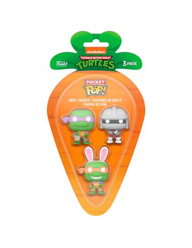 Blister 3 figuras Carrot Pocket POP Tortugas Ninja Donatello Shredder Michelangelo