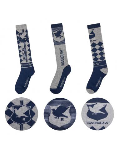 Harry Potter Pack de 3 Pares de calcetines de rodilla Ravenclaw