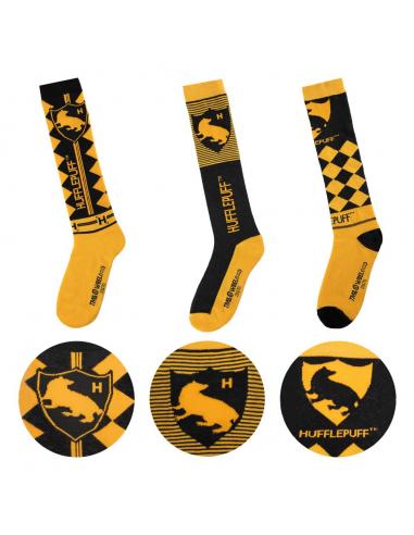 Harry Potter Pack de 3 Pares de calcetines de rodilla Hufflepuff