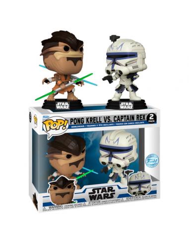 Blister 2 figuras POP Star Wars The Clone Wars Duels Pong Krell & Captain Rex Exclusive