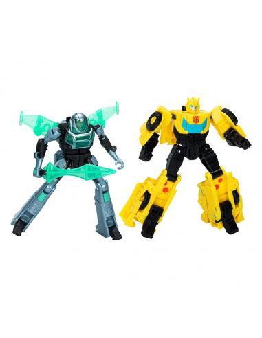Transformers EarthSpark Cyber Combiner Pack de 2 Figuras Bumblebee & Mo Malto 13 cm