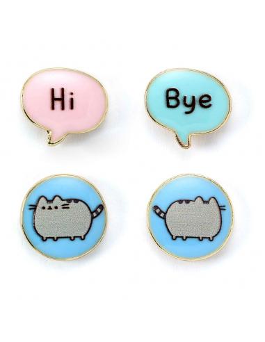 Pusheen Pack de 2 Pendientes Stud  "Hi , Bye"