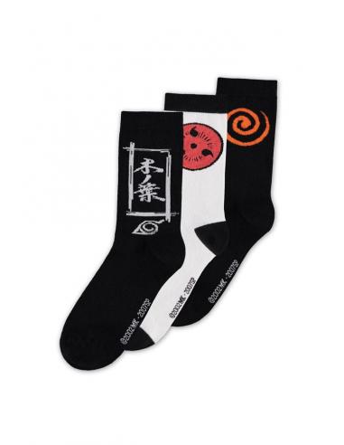 Naruto Shippuden Pack de 3 Pares de Calcetines Sasuke Symbol 43-46