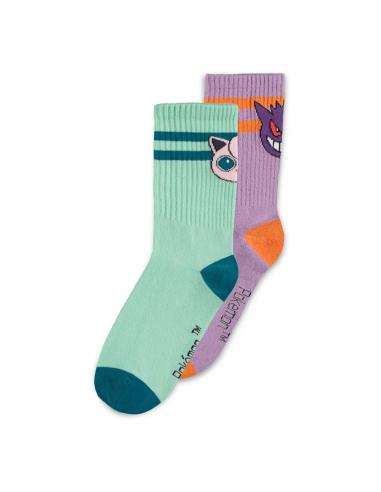 Pokemon Pack de 2 Pares de Calcetines Heads Grey 35-38