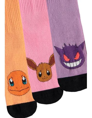 Pokemon Pack de 3 Pares de Calcetines Heads Colormix 35-38