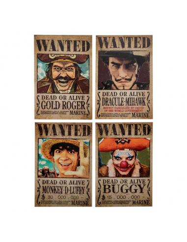 One Piece Pack de 4 Imanes Wanted