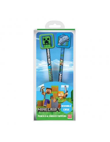Minecraft Pack de 2 Lápizes con Topper