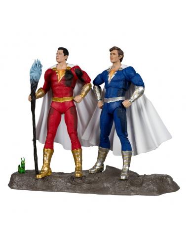 DC Multiverse Figuras Paquete de 2 Shazam (Battle Damage) & Freddie Freeman (Gold Label) 18 cm