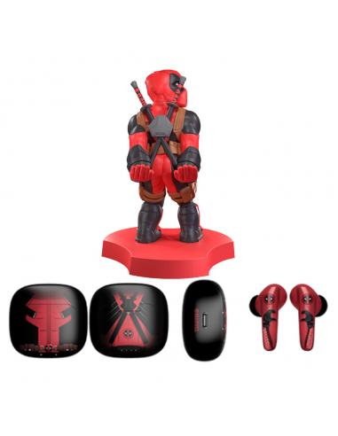 Set soporte + auriculares inalambricos Deadpool Marvel
