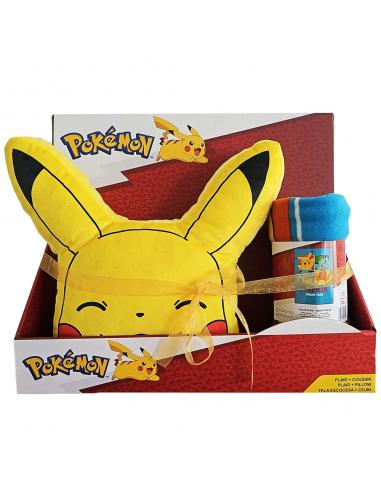 Set manta polar + cojin Pokemon