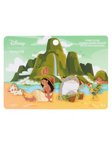 Set 4 Enamel Pin Ocean Waves Vaiana Disney Loungefly