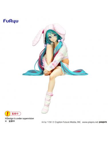 Hatsune Miku Estatua PVC Noodle Stopper Rabbit Ear Hood Pajama 14 cm