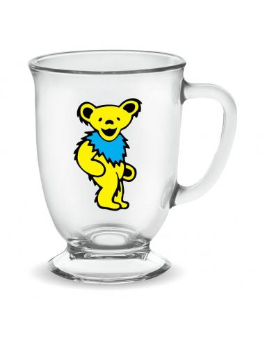Grateful Dead: Yellow Dancing Bear 16oz Glass Cafe Mug