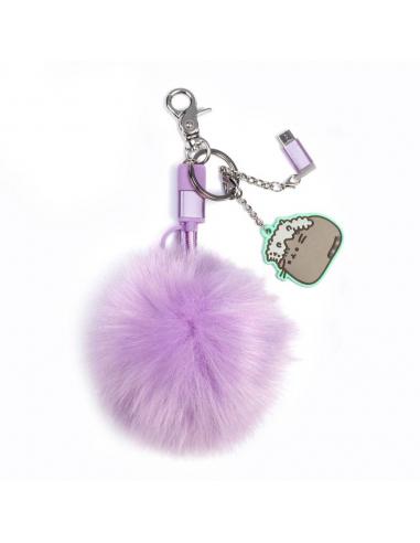 Pusheen Cable de carga USB 3in1 con llavero Pom Pom