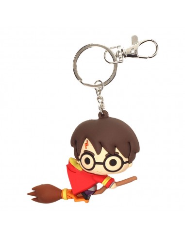 Harry Potter Llavero caucho Harry Potter & Broomstick 7 cm