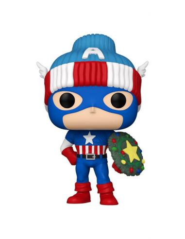 Marvel POP! Vinyl Figura Holiday Capt. America 9 cm