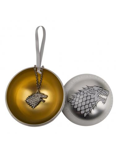 Game of Thrones Bola de Navidad con collar Stark