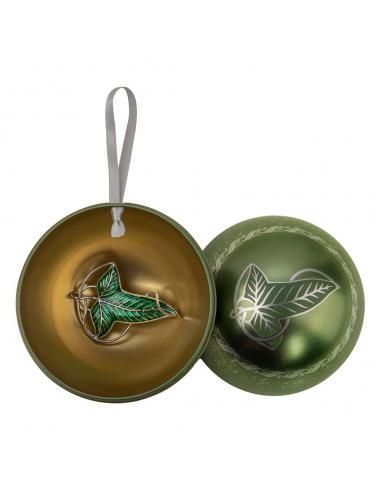 El Señor de los Anillos Bola de Navidad con Broche Lorien Leaf