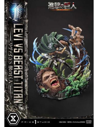 Attack on Titan Estatua Ultimate Premium Masterline Series 1/4 Levi Versus Beast Titan 73 cm