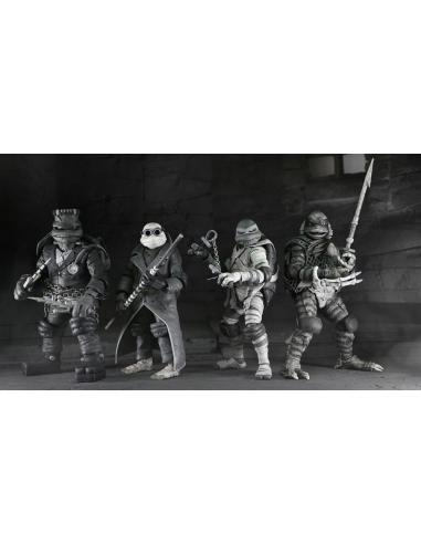 Universal Monsters x Teenage Mutant Ninja Turtles pack de 4 Figuras Turtles Black & White 18 cm