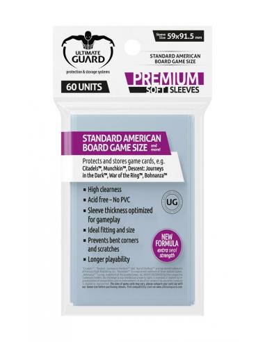 Ultimate Guard Premium Soft Sleeves Fundas de Cartas del Juego de Mesa Standard American (60)