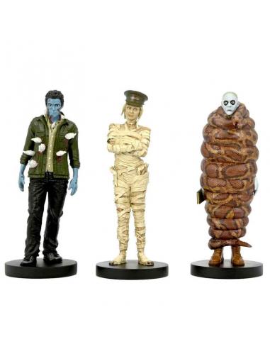 Set 3 figuras Mummified Immigration Officer, Richard &#38; Anaconda Immigration Hall Beetlejuice Beetlejuice 10cm