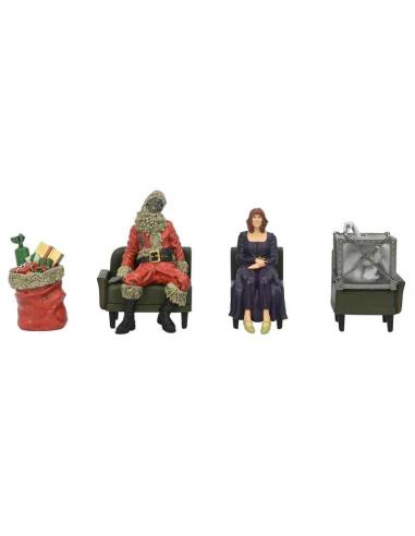 Set 3 figuras Delia, Escape Artist &#38; Mummified Santa Waiting Room Beetlejuice Beetlejuice 7,5cm
