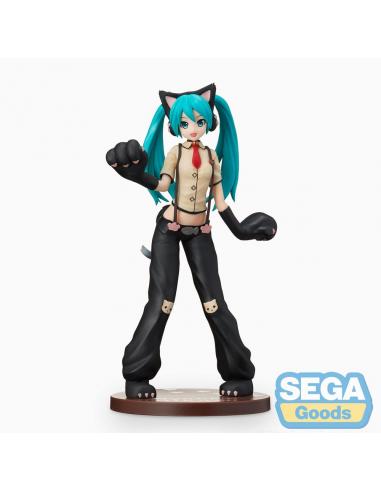 Hatsune Miku Project DIVA Arcade Future Tone Estatua PVC SPM Hatsune Miku Kitty Cat 23 cm