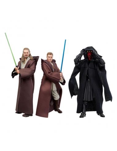 Star Wars Episode I Black Series Pack de 3 Figuras Qui-Gon Jinn, Darth Maul, Obi-Wan Kenobi 15 cm