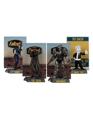 Fallout Pack de 4 Figuras Movie Maniacs Lucy, Maximus, The Ghoul & Vault Boy 15 cm