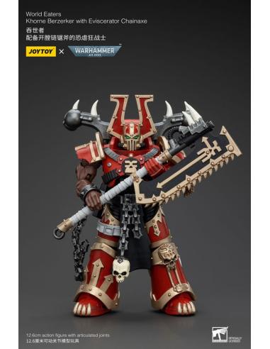 Warhammer 40k Figura 1/18 World Eaters Khorne Berzerker with Eviscerator Chainaxe 13 cm