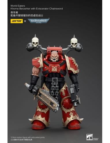 Warhammer 40k Figura 1/18 World Eaters Khorne Berzerker with Eviscerator Chainsword 13 cm