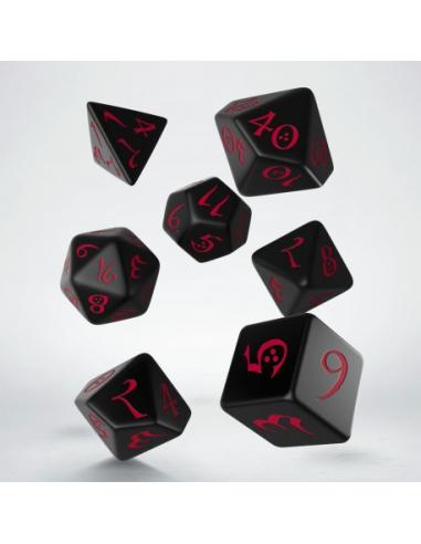 QW DADOS CLASSIC RPG BLACK & RED SET (7)