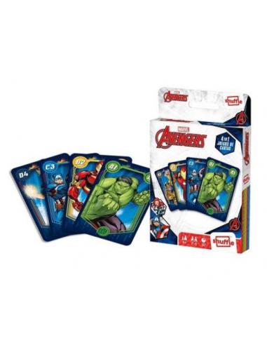 JUEGO CARTAS SHUFFLE 4 EN 1 MARVEL AVENGERS