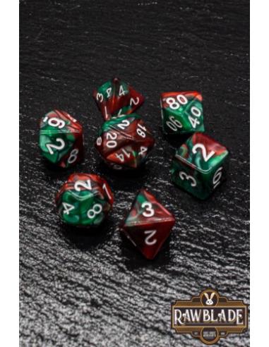 RAWBLADE MARBLE SET DADOS GREE/RED (7)