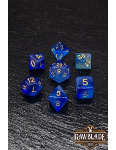 RAWBLADE TRANSPARENT GAL SET DADOS DARK BLUE (7)